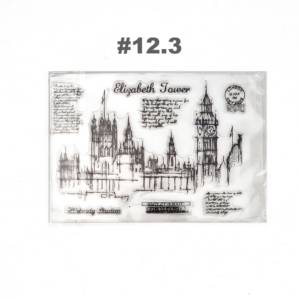Stamp chủ đề Vintage trang trí sổ tay, scrapbook, planner,... [ 12 ]