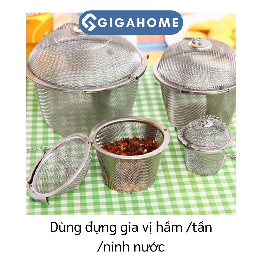 Dụng Cụ Lọc Trà, Gia Vị GIGAHOME Hình Trụ, Bằng Thép Không Gỉ 6.5x6x4.5cm 9451