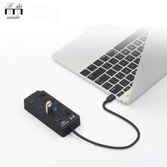 usb hub 5 port HUB 4 / 7 cổng USB 3.0 5Gbps tốc độ cao có công tắc bật / tắt