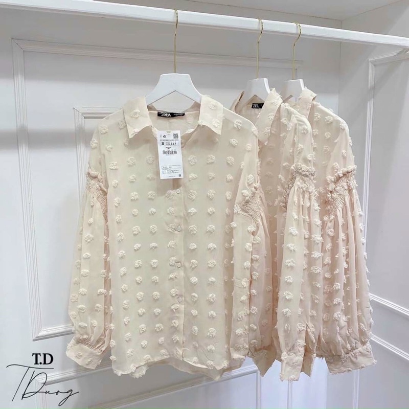 Áo sơ mi ren lông tuyết 2 màu