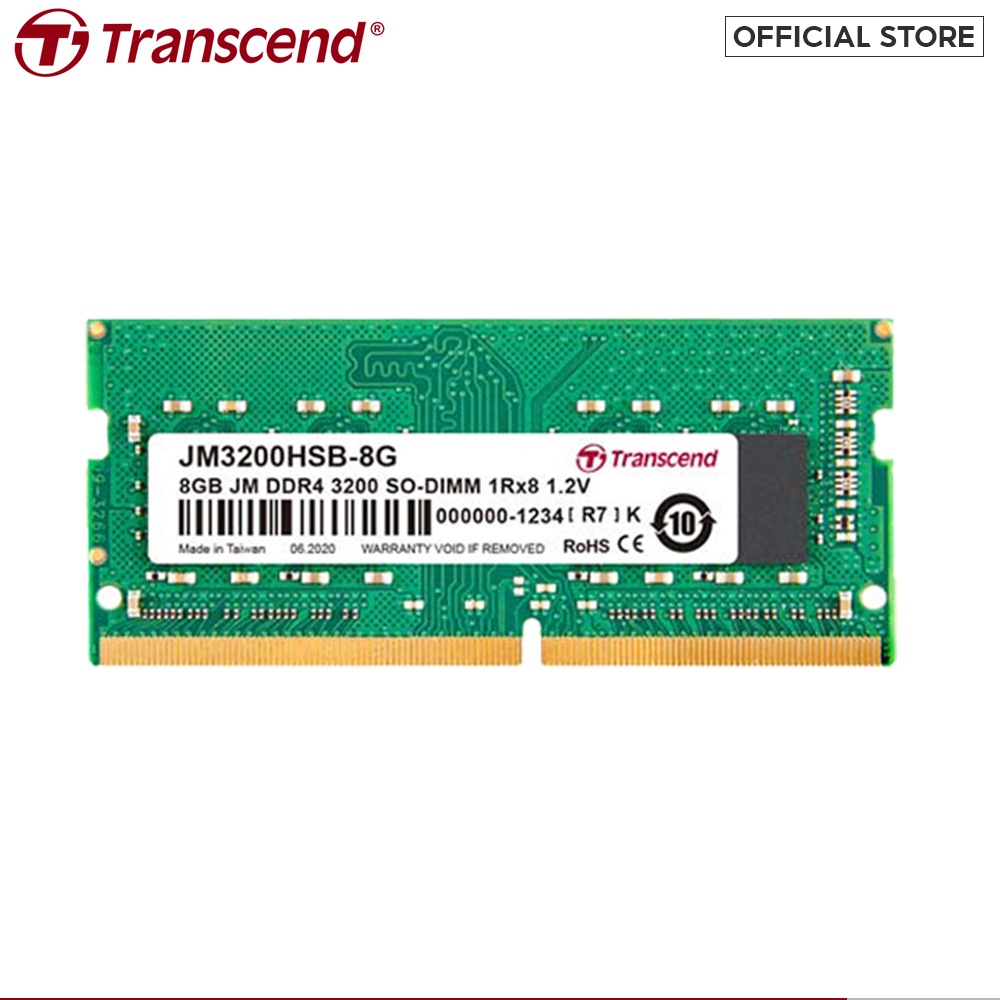 [Mã BMBAU300 giảm 10% đơn 499K] Ram Transcend Laptop DDR4 3200Mhz SO-DIMM chính hãng