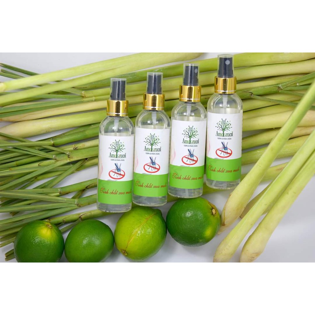 CHÍNH HÃNG-COMBO 2 CHAI XỊT KHỬ MÙI XUA MUỖI-Tinh Dầu sả Chanh AmeGreen