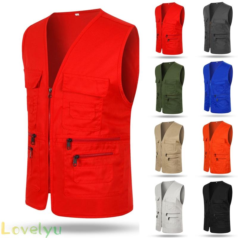 ◀READY▶Mens Multi Pocket Travelers Fishing Photography Director Casual Outdoor Vest Must-have for all-match work# Good Quality