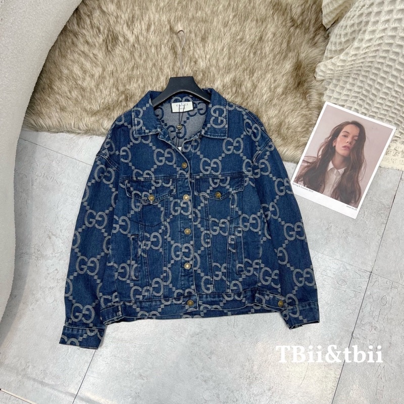 Áo khoác jeans gucci vân tiny