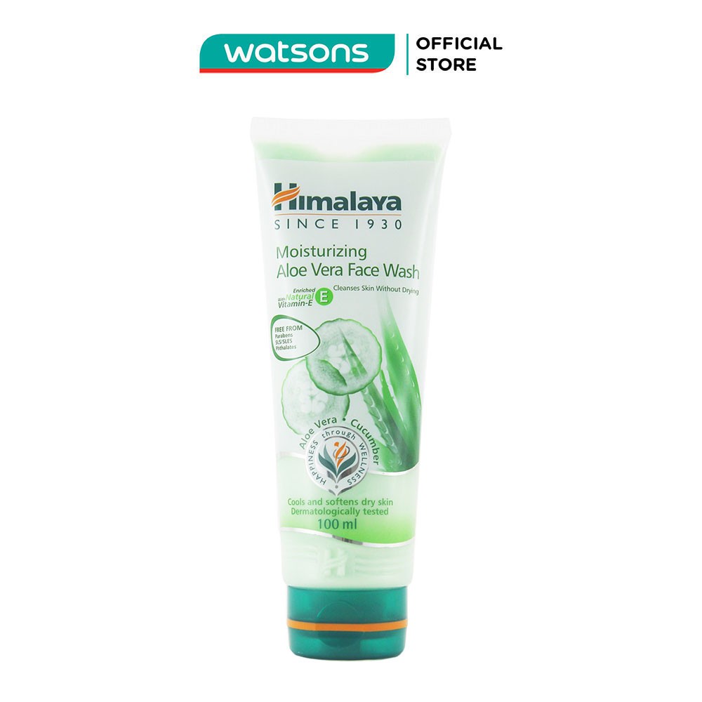 Sữa Rửa Mặt Himalaya Moisturizing AloeVera Chiết Xuất Từ Lô Hội Và Dưa Leo Dưỡng Ẩm Chuyên Sâu 100ml