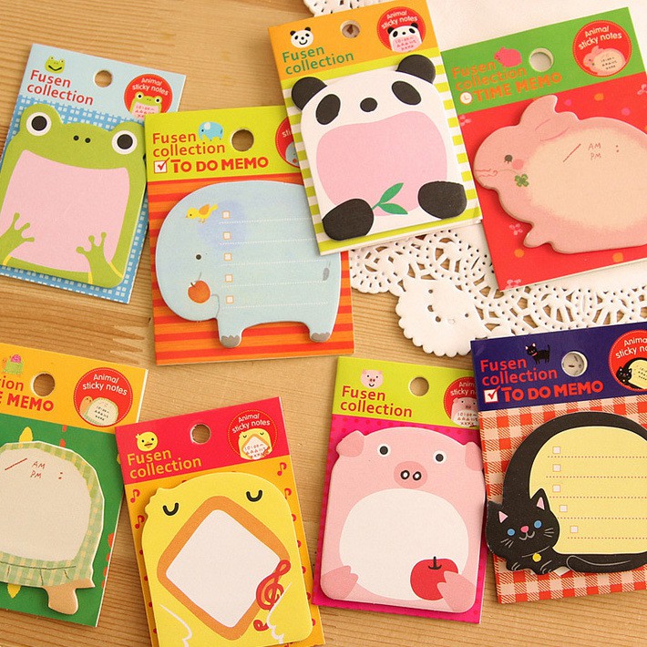 Giấy note cute dán ghi chú hình động vật dễ thương - 20 tờ