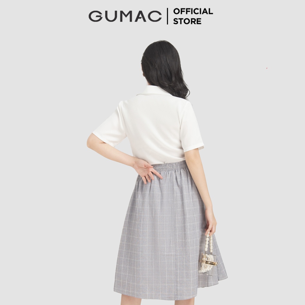 Áo sơ mi nữ tay ngắn cổ vest AB12003 GUMAC | BigBuy360 - bigbuy360.vn