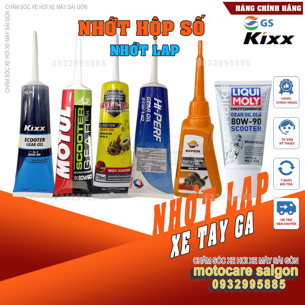Bộ sản phẩm Dầu nhớt lap nhớt hộp số các loại motul repsol nanol usa liqui kixx total 80W90 85W140