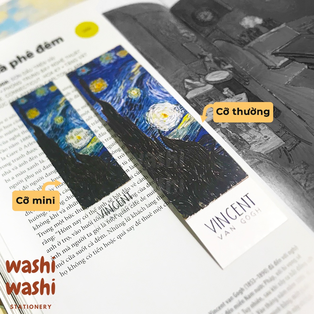 Bookmark Mini Trong Suốt Nghệ Thuật Van Gogh Đánh Dấu Vở Sách Trang Trí Sổ Bullet Journal BuJo Độc Đáo Cá Tính