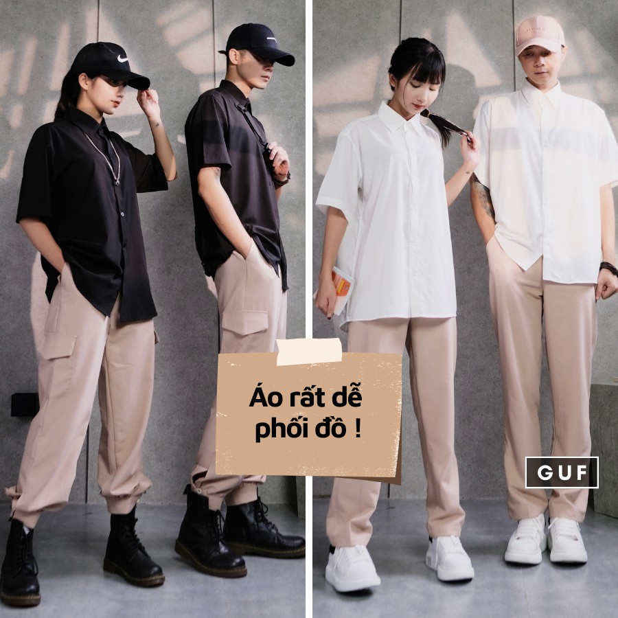 Áo Sơ Mi Tay Lỡ Dáng Rộng Hàn Quốc, Vải Kate Mềm Mịn Thích Hợp Cho Đi Học, Đi Làm, Đi Chơi GUF | BigBuy360 - bigbuy360.vn