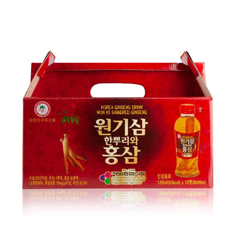 Nước Hồng Sâm/ Nhân sâm có củ Có Củ Won Ki Sam 120mlx10 chai - HSD 5/2024