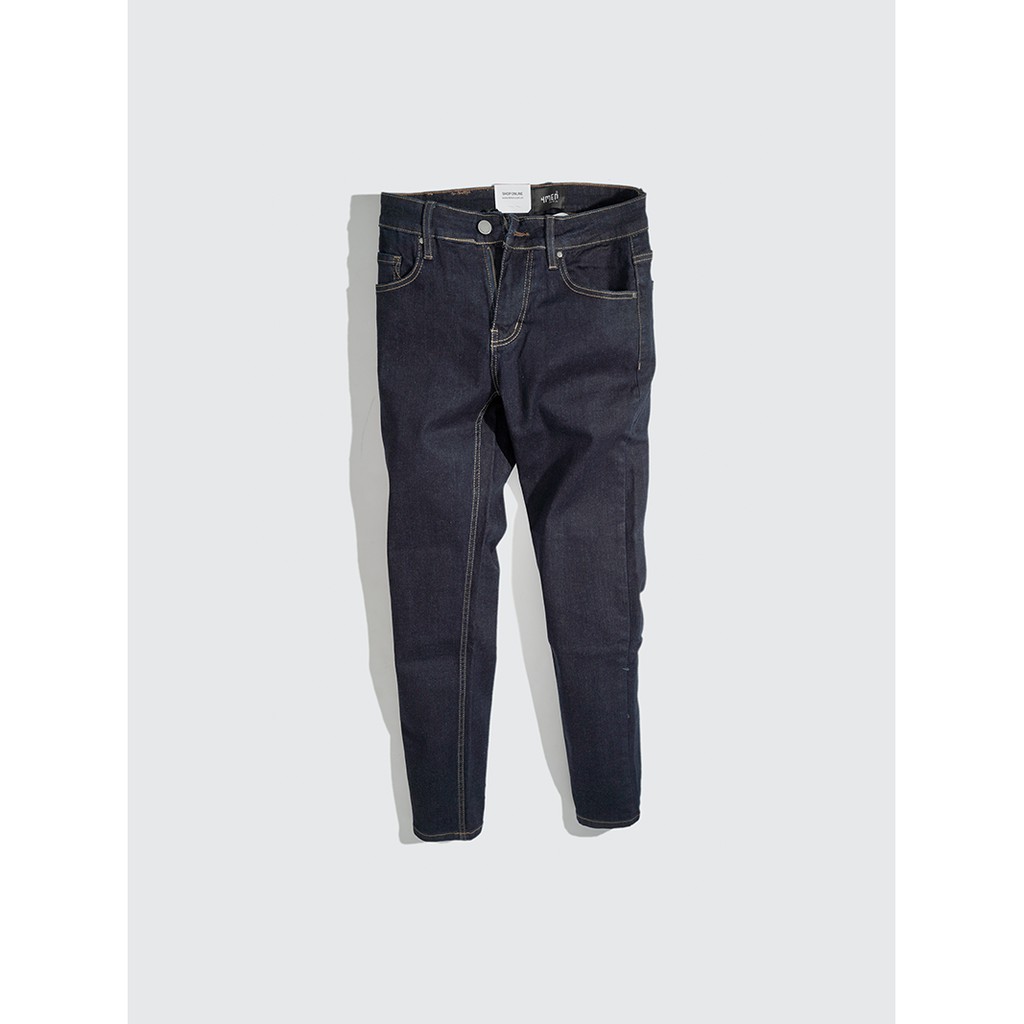 Quần jeans nam xanh đen trơn basic 4MEN QJ022 vải cao cấp co giãn, form Slimfit tôn dáng | BigBuy360 - bigbuy360.vn