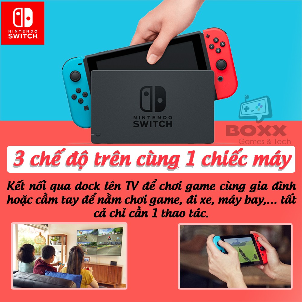 Máy chơi game Nintendo Switch V2 Animal Crossing, bảo hành 12 tháng kèm quà tặng