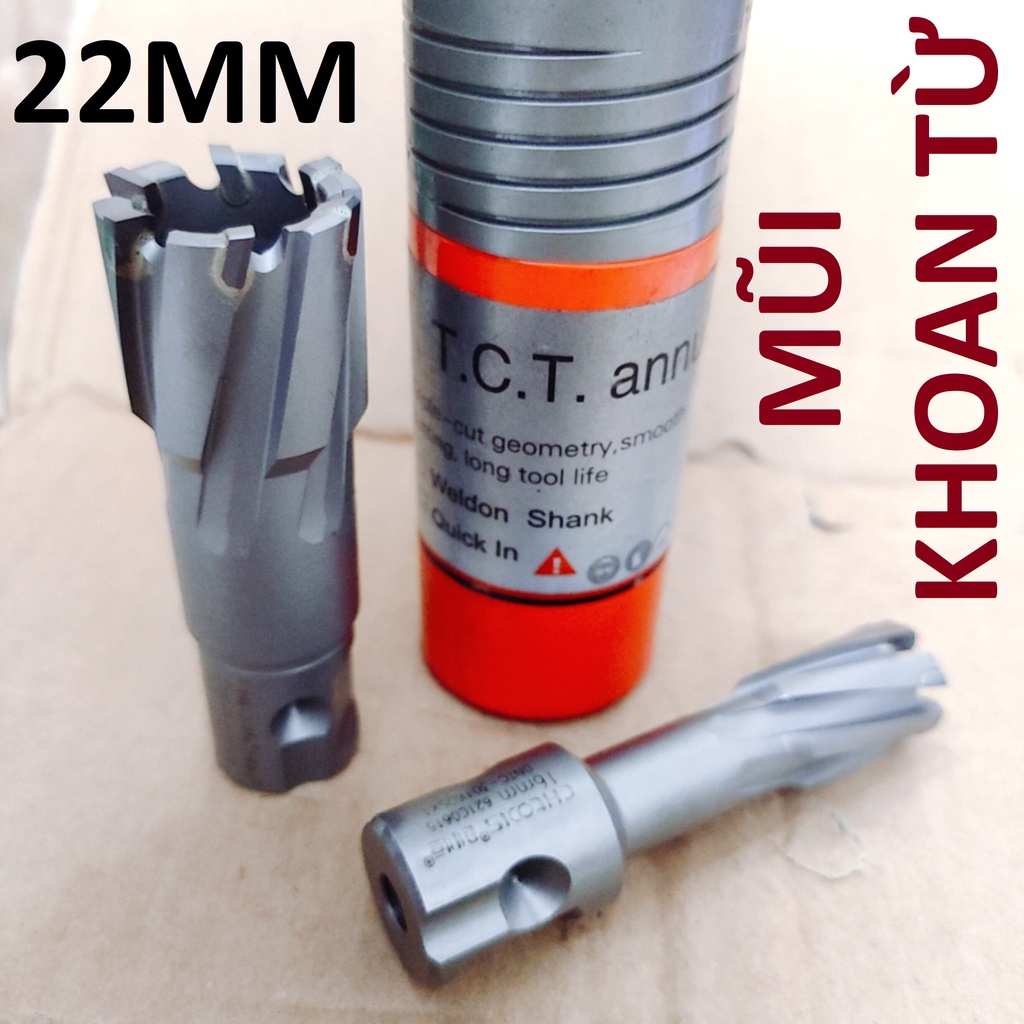 Mũi khoan từ 22mm, me cắt sâu 35mm