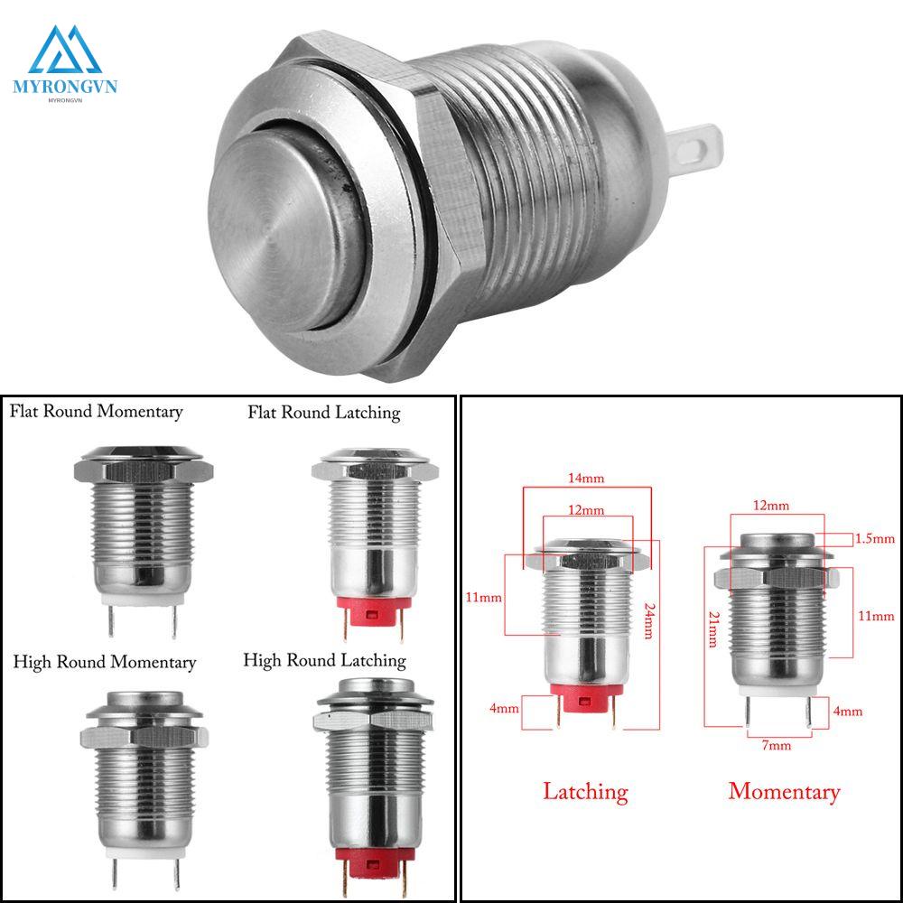 Công Tắc Nút Nhấn Khởi Động Từ Kim Loại Hình Tròn Chống Nước 12mm 250v