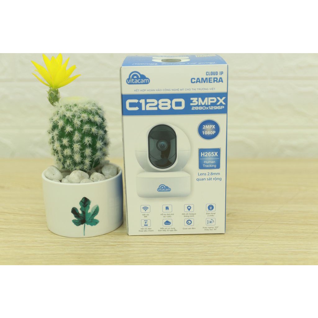 Camera IP Wifi Vitacam C1280 2.0MP FullHD 1080P hồng ngoại ban đêm - đàm thoại 2 chiều (Trắng) - 4 phân loại | BigBuy360 - bigbuy360.vn