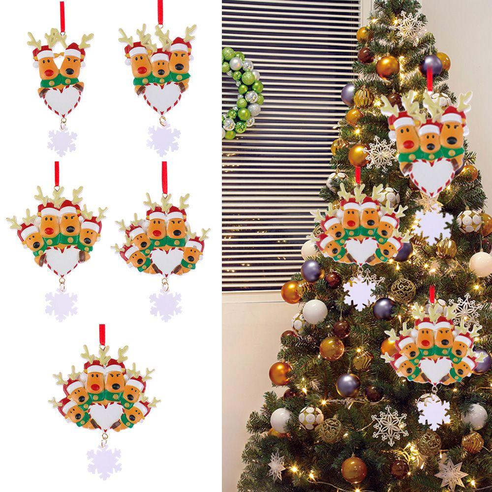 Bộ 2-6 Người Trang Trí Cây Thông Giáng Sinh Bằng Nhựa Resin Hình Bông Tuyết