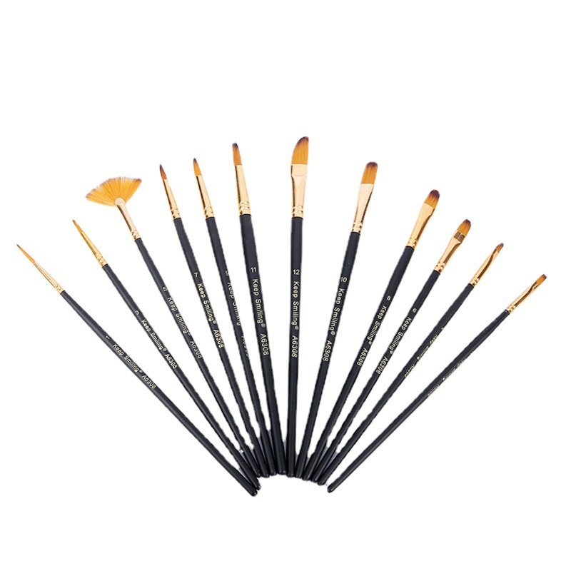 Set 12 Cọ Vẽ Tranh Acrylic Chuyên Dụng Cho Bé