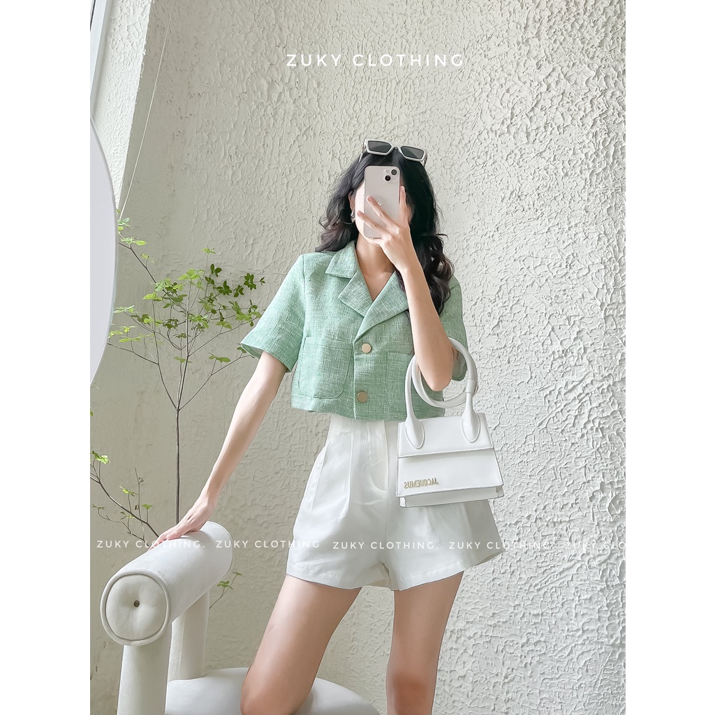 ZUKY Áo vest croptop mix quần ngắn