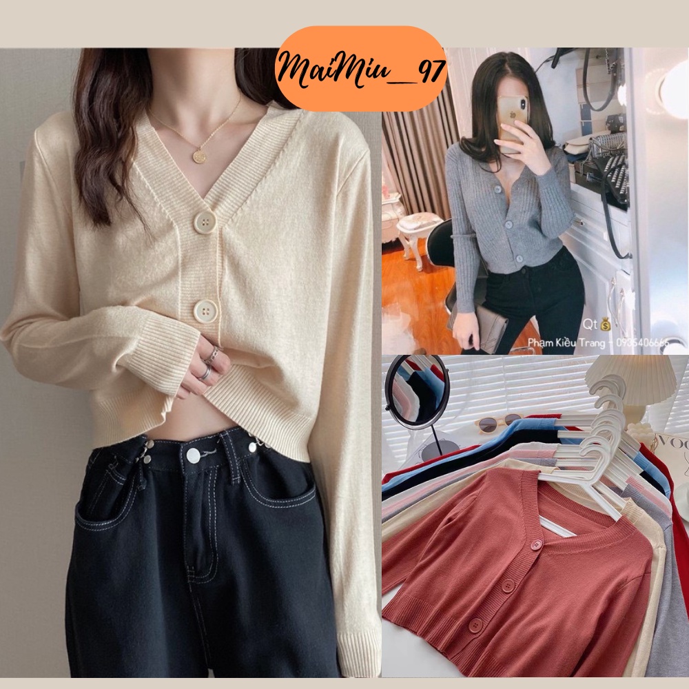 Áo Len Cadigan 3 Khuy Chất Mềm Mịn Dáng Crotop Cá Tính