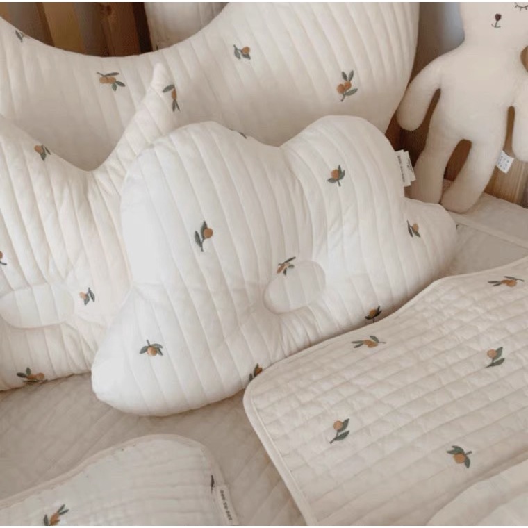 Gối Ngủ Cotton Chống Bẹp Đầu Thoáng Khí Cho Bé
