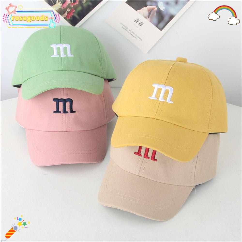 Mũ họa tiết chữ M bảo vệ chống nắng màu sắc đơn giản mốn mùa cho bé trai gái/ nhiều màu