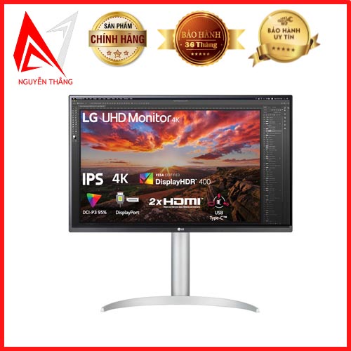 Màn hình máy tính LG UHD 4K 27'' IPS VESA DisplayHDR™ 400 USB Type-C™ Chân đế linh hoạt 27UP850-W new chính hãng