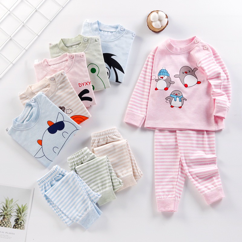 Bộ cotton len dài tay cao cấp cho bé trai/bé gái