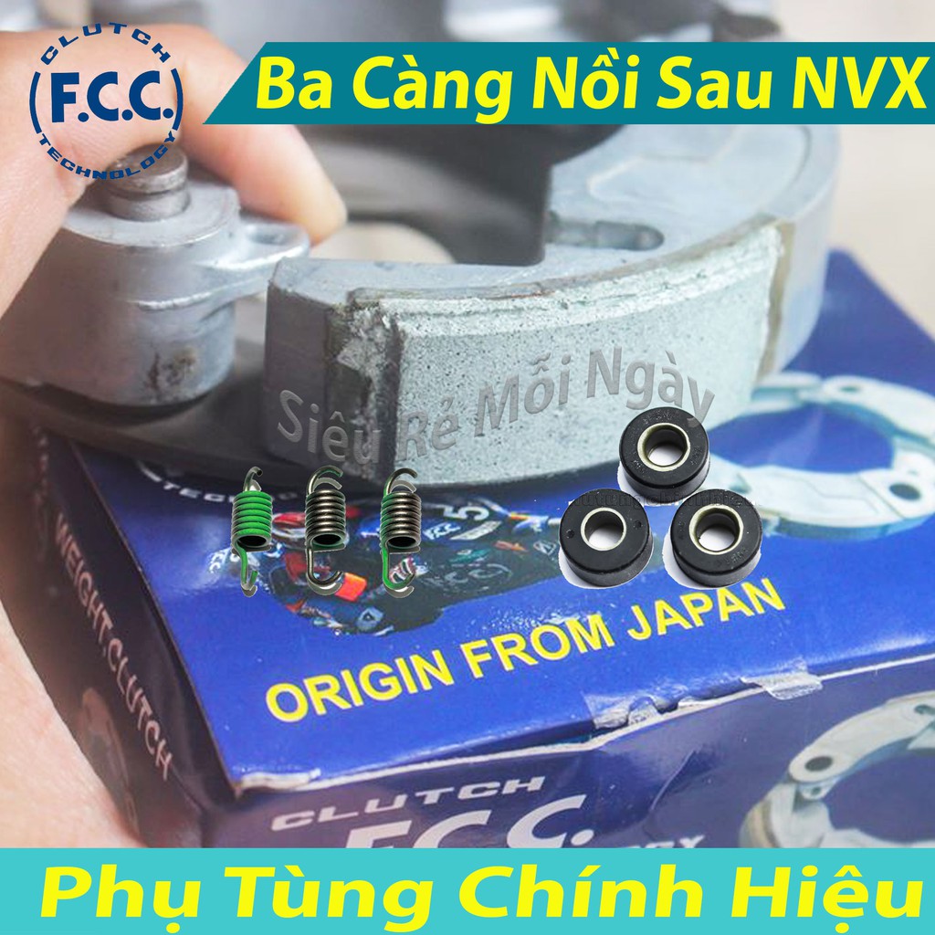 Combo Bố ba càng, cao su, lò xo ba càng  FCC Yamaha NVX 125, 155cc