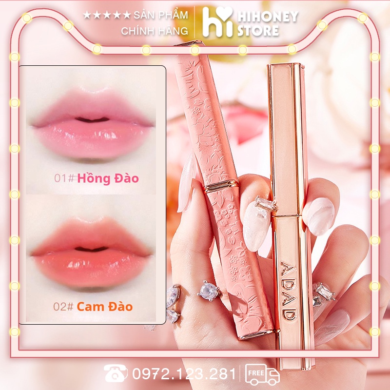 Son Dưỡng Môi Căng Mọng Mềm Mại ADAD Chiết Xuất Hoa Hồng Và Mật Ong Lên Màu Cực HoT