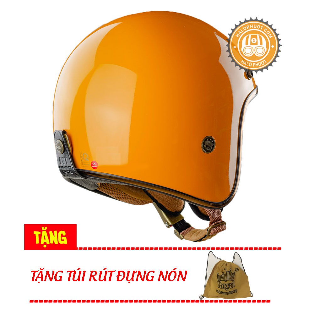 Nón bảo hiểm 3/4 Luxury Royal M20C Vàng Cam Bóng