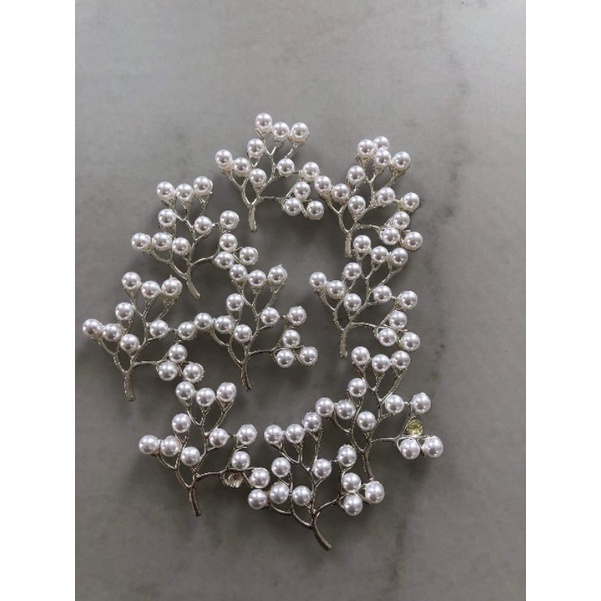 1 phiến cành phối ngọctrai 46*47mm, nguyên liệu làm trâm cài tóc cổ trang, nguyên liệu diu, Sỉ phụ kiện Khánh Huyền