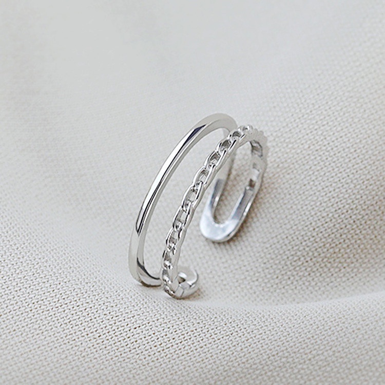 Nhẫn mở đơn giản và độc đáo Trang sức nhẫn nam và nữ thời trang Hàn Quốc