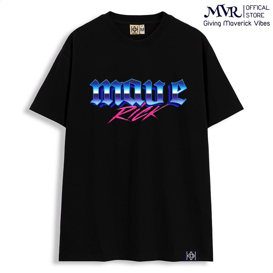 Áo thun basic logo Maverick phong cách disco 80s retro form rộng tay lỡ Big size Oversize 110Kg KK40131