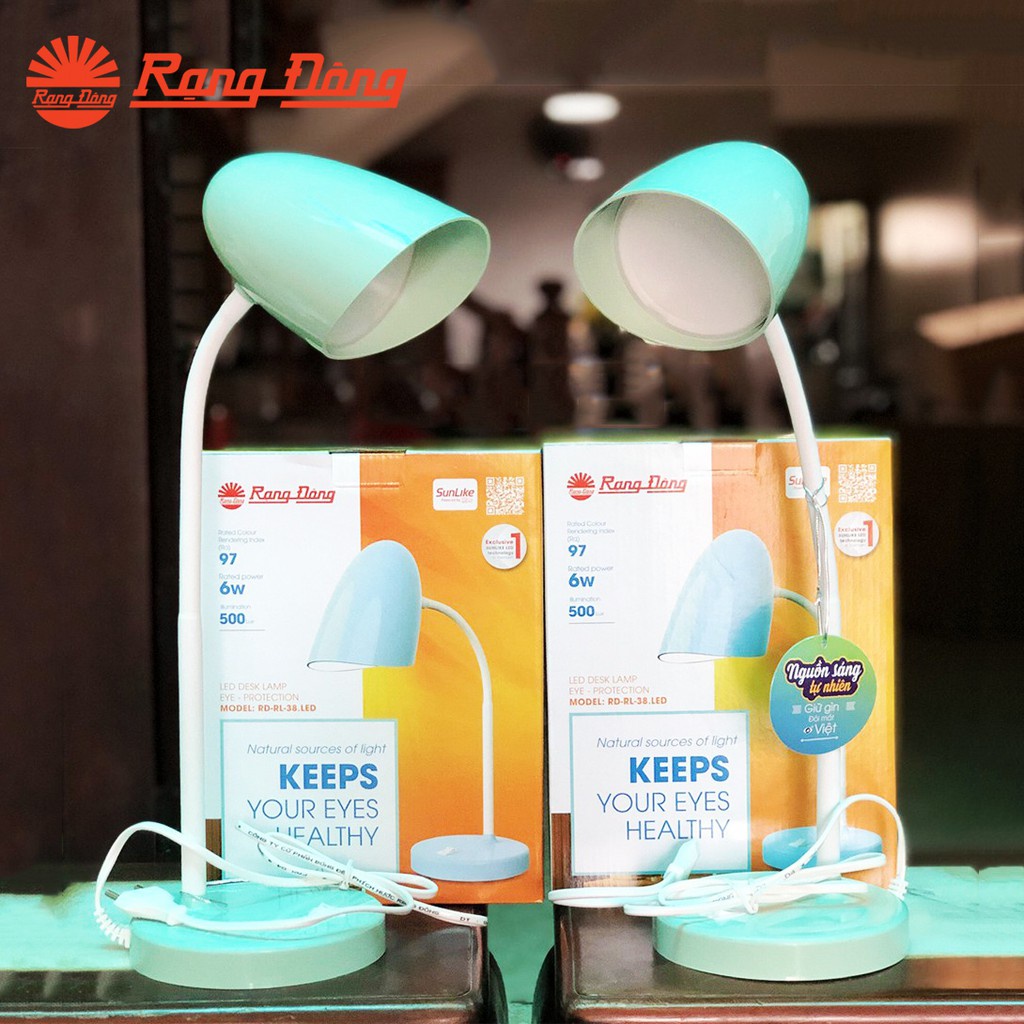 Đèn học bàn chống cận RL 38 Rạng Đông 6W - Đèn bàn RD-RL-38.LED kèm bóng đèn chip led - Bảo Hành 2 Năm