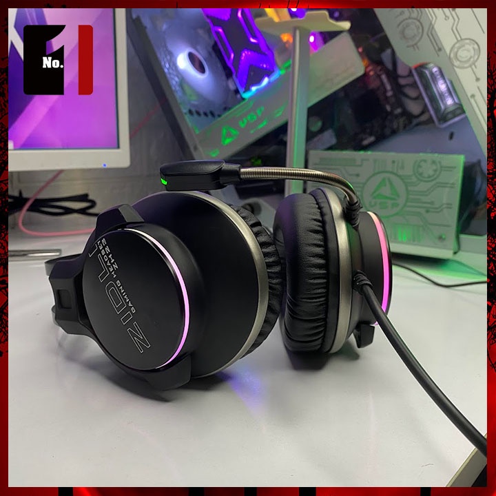 Tai Nghe Headphone Gaming Chụp Tai Có Mic ZIDLI ZH23 Led Rgb Tai Nghe Chơi Game Máy Tính Laptop Có Dây