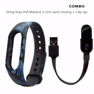 Vòng đeo tay thay thế MIJOBS cho Miband 2_rằn ri dương + cáp sạc