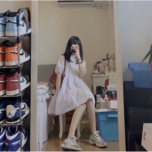 [NNY CLOTHING] VÁY BABYDOLL CỔ SƠ MI TRẮNG BAMBI DRESS - V007 | BigBuy360 - bigbuy360.vn