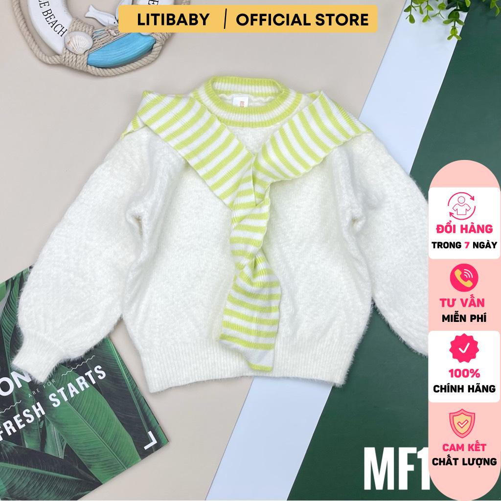 Áo len lông cổ nơ bé gái LITIBABY S100/140