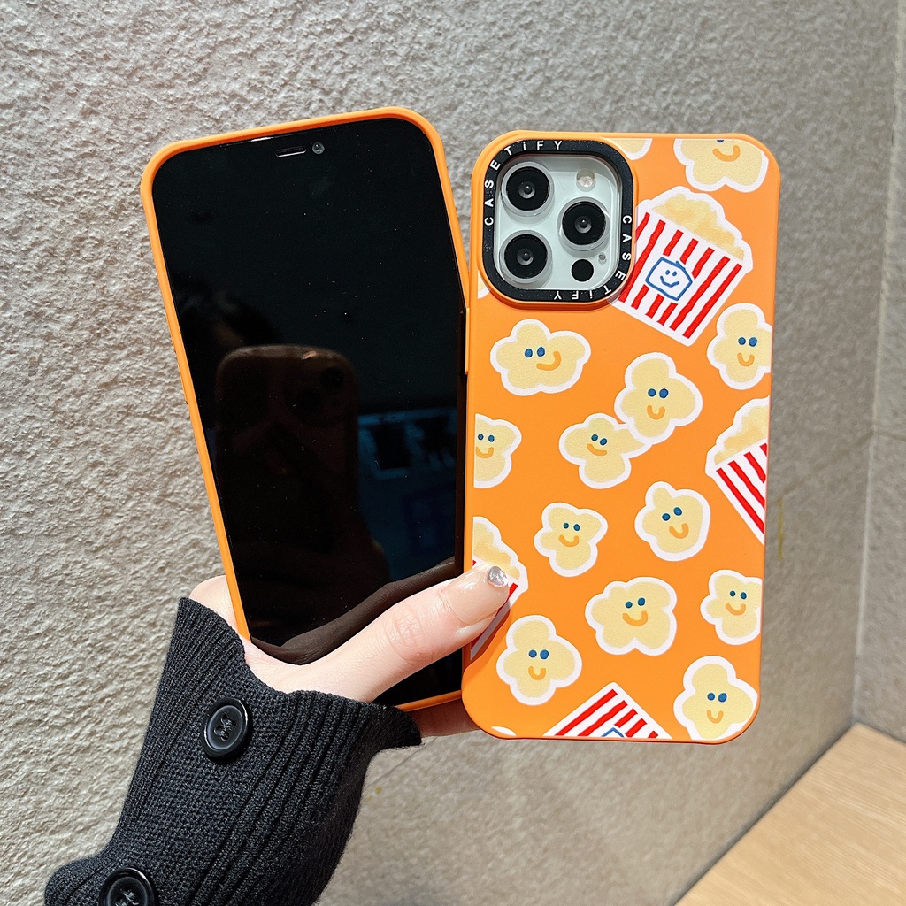 Ốp Điện Thoại Mềm Hình Gấu Ăn Bắp Rang Bơ Cho iPhone13Pro iP12Pro XS iPhone11 Phone 12Promax 13Promax 11 12 13