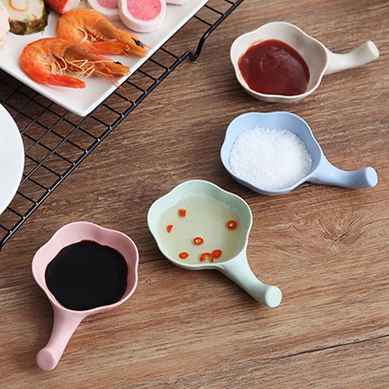Đĩa Đựng Nước Chấm/ Nước Chấm Hình Bông Hoa Dễ Thương Có Tay Cầm Tiện Dụng Cho Nhà Bếp