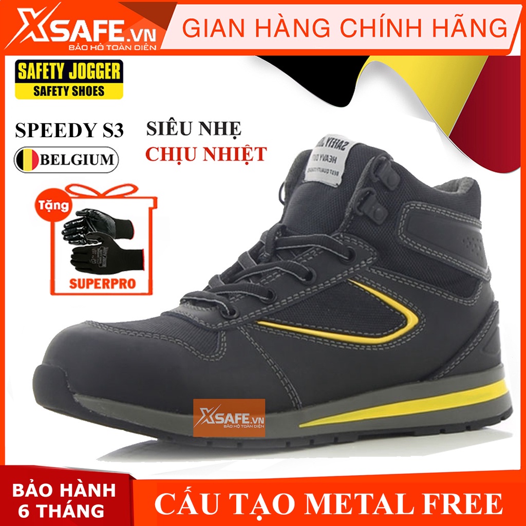 Giày bảo hộ lao động nam Jogger Speedy HRO da Nubuck cao cấp, cấu tạo phi kim siêu nhẹ, chịu nhiệt 300 độ, kiểu cao cổ