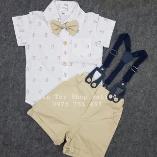Bộ quần áo yếm khủng long cho bé