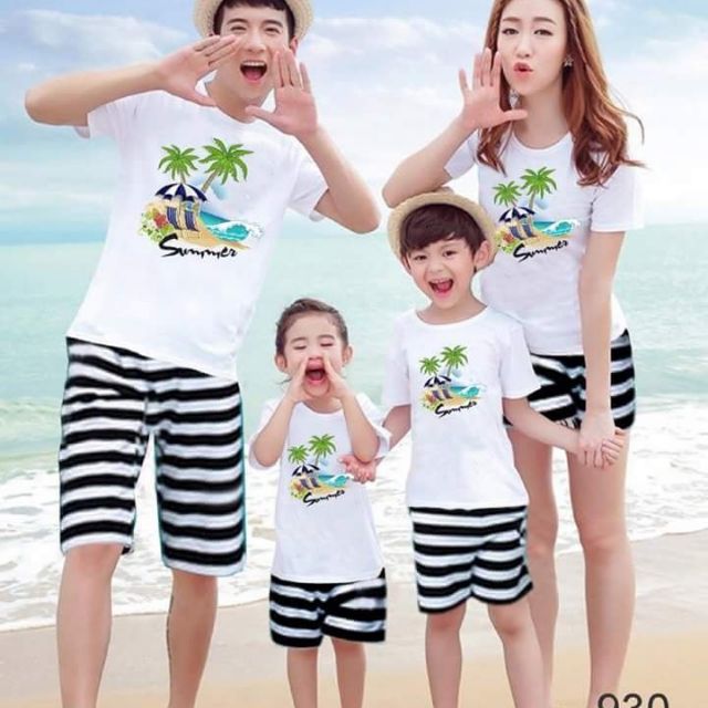 áo thun gia đình đi biển