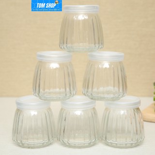 Bộ 6 hũ đựng sữa chua thủy tinh 100 ml