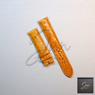 Dây Đồng Hồ Da Cá Sấu Thật 100% (Nâu Vàng)