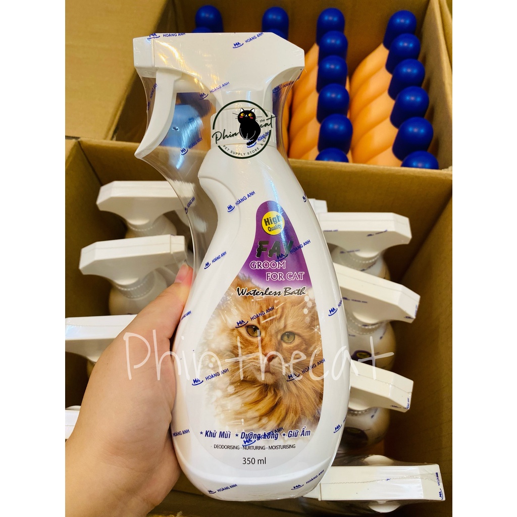 Tắm khô cho mèo - khử mùi cho mèo FAY GROOM FOR CAT - Chai xịt 350ml | phinthecat