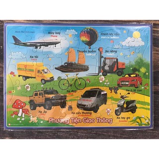 BỘ GHÉP HÌNH 40 MIẾNG PHƯƠNG TIỆN GIAO THÔNG