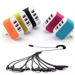 Cục sạc điện thoại đa năng 3 cổng USB