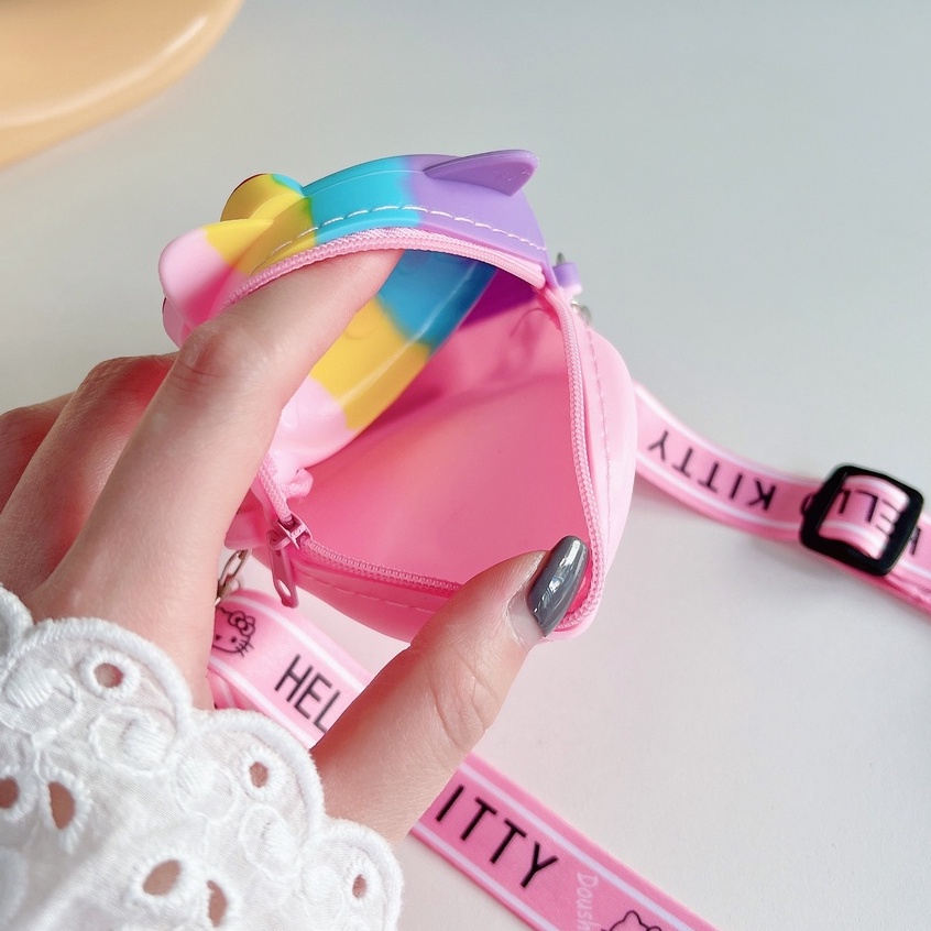 Túi xách em bé hình mèo siêu đáng yêu,túi xách cho bé gái  có dây đeo, khoá cực mượt_Thóc shop